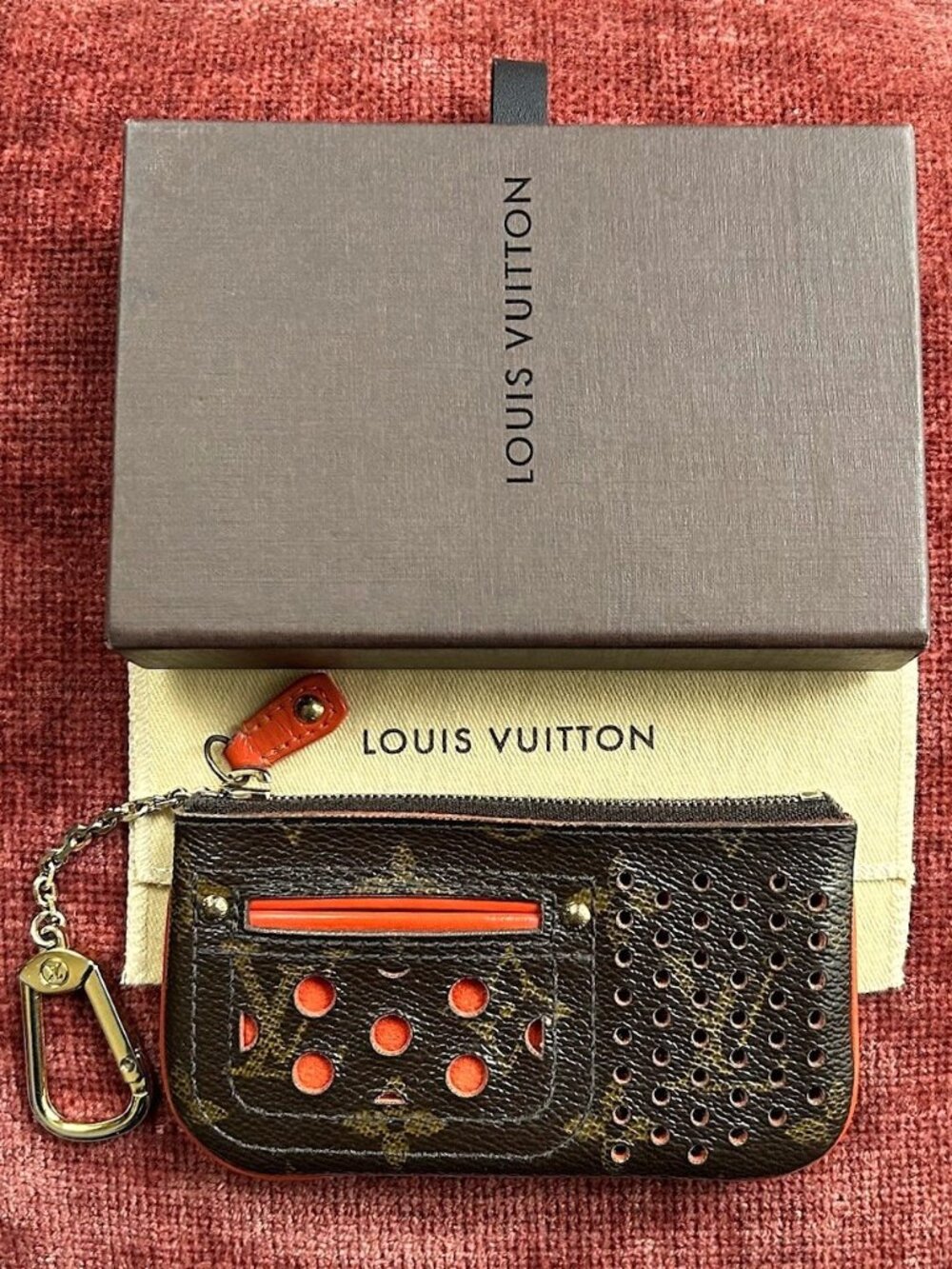 LOUIS VUITTON Monogram Perforated Pochette Cles Coin Purse 👛